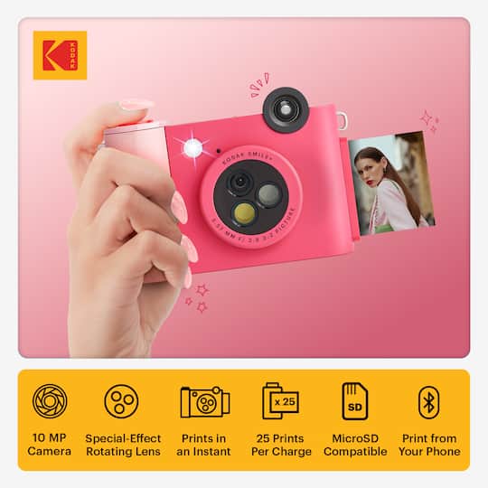 KODAK Smile+ Fuchsia Wireless Digital Instant Print Camera